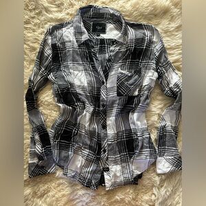 Rails Hunter plaid long sleeve button Black White plaid size S / Small